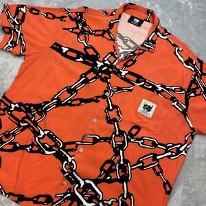 G59 Records‎ Suicideboys Chains AOP Shirt Mens M Orange Short Sleeve Hip Hop